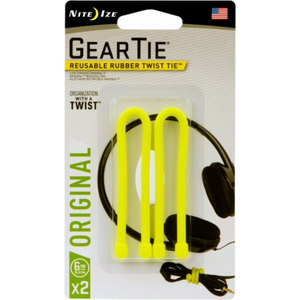 NITE IZE Gear Tie 6" 2 Pack - Yellow