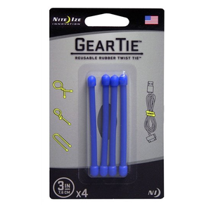NITE IZE Gear Tie 3in -  4 Pack - Purple