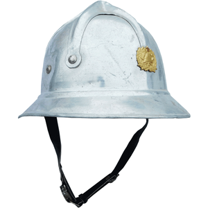 Yugoslav Firemans Helmet - Aluminium  - MILITARY SURPLUS
