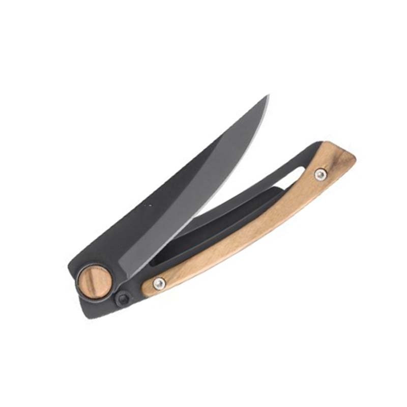 Thiers Liner Lock Black Olive Wood Handle by CLAUDE DOZORME