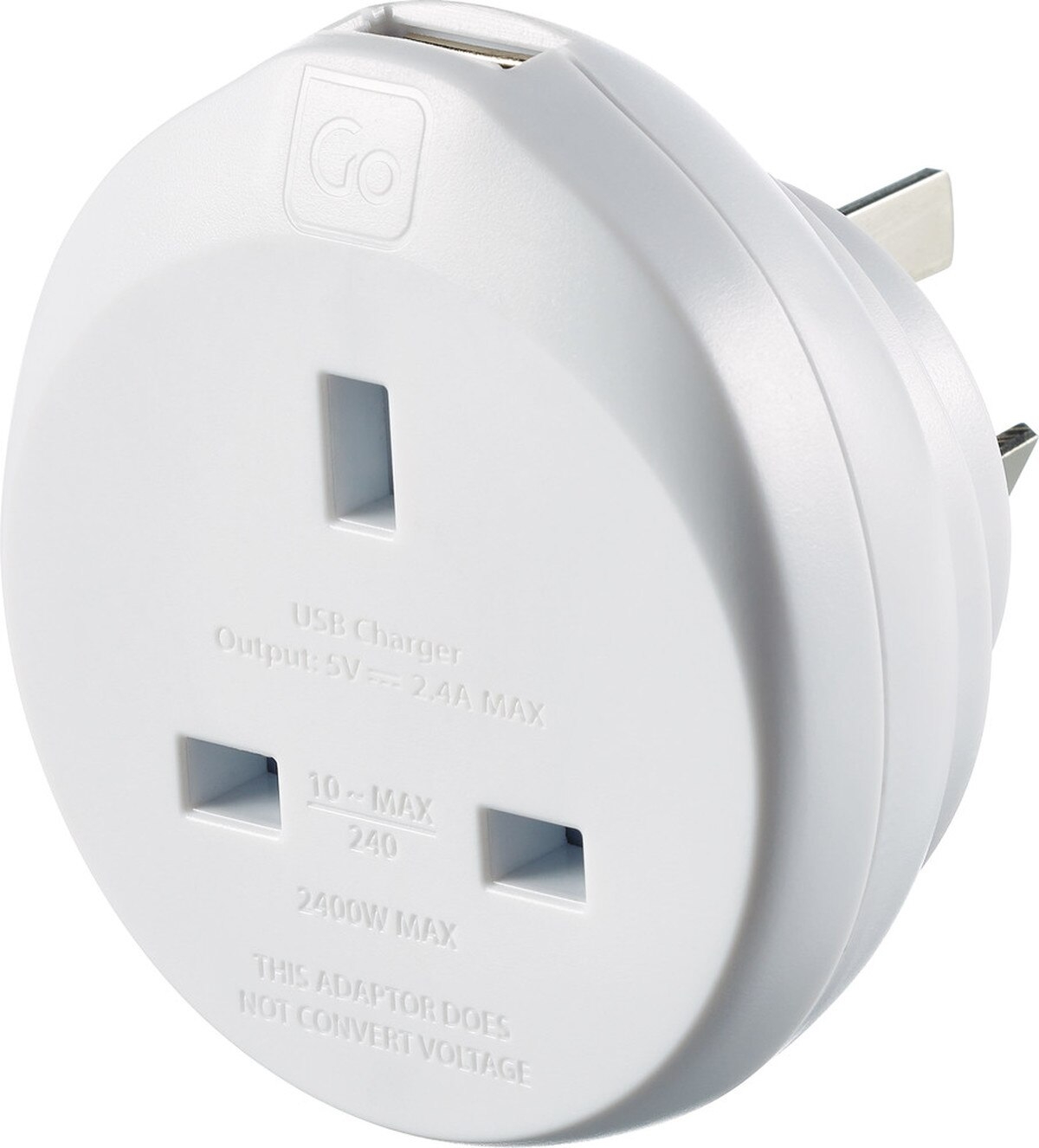 GO TRAVEL UK AUS Adaptor + USB Wide Range of Essential Travel