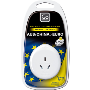 GO TRAVEL AUS - EU Adaptor + USB