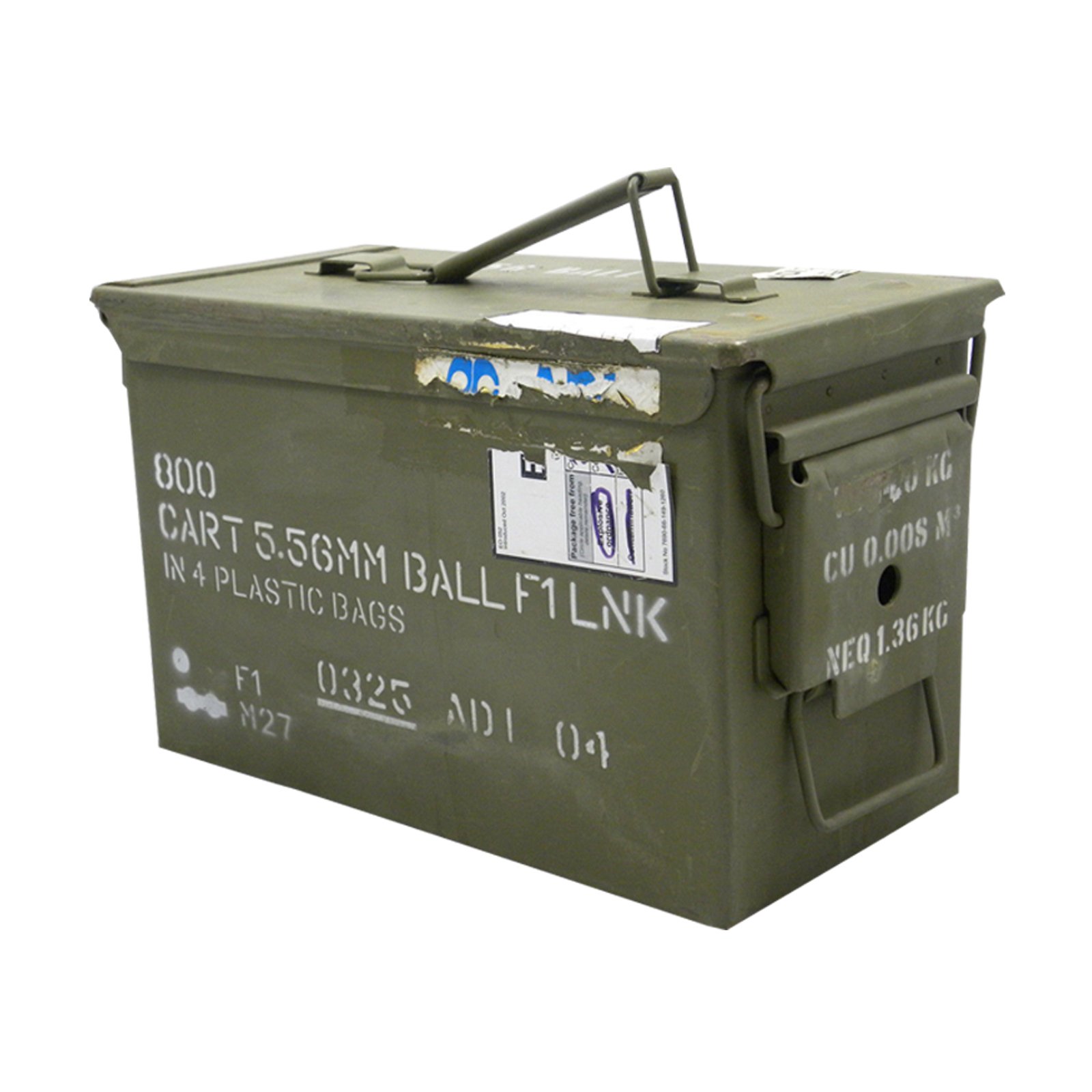 2 M2A1 50cal 5.56 Ammo Cans/Ammo Box in Military Surplus Wood Ammunition Crate