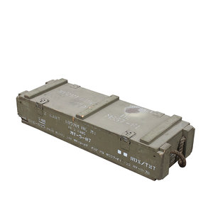 MILITARY SURPLUS F22 Pattern 105mm Howitzer Green Wooden Ammo Box