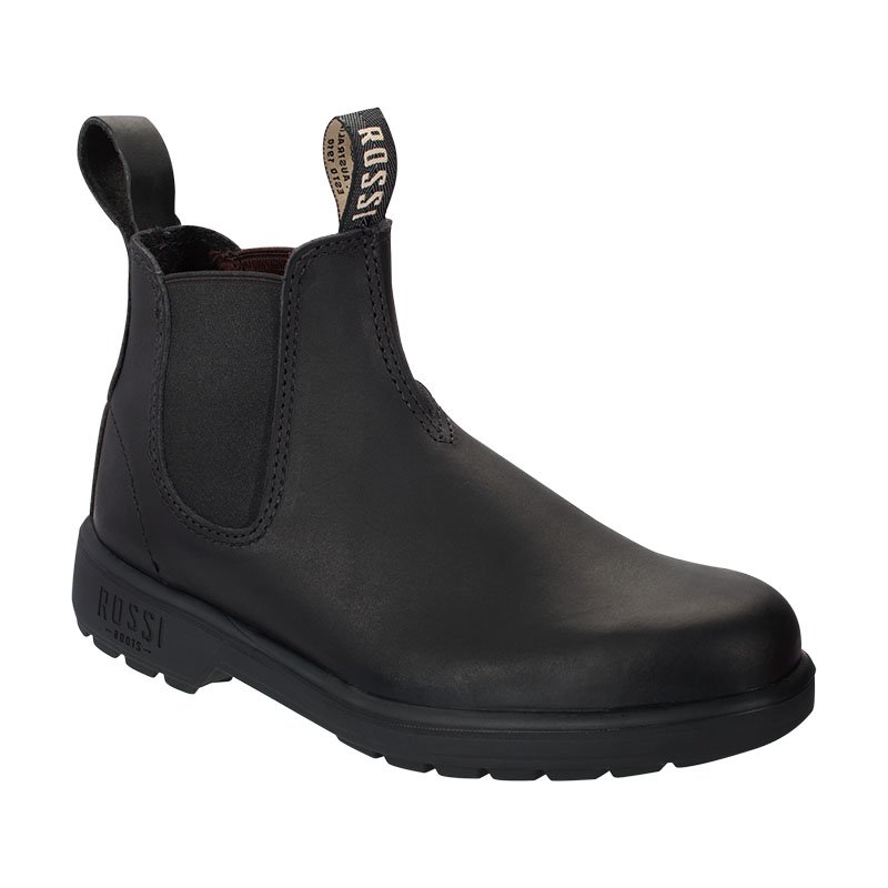 black work boots slip on