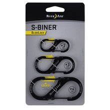 NITE IZE S-Biner Slidelock - 3 Pack - Black-assorted-camping-accessories-Mitchells Adventure