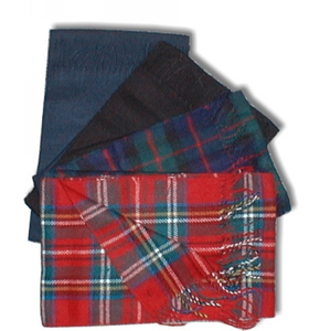 VINTAGE 1980's Acrylic Plaid and Plain Scarf by OUTBOUND