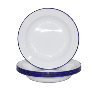 OUTBOUND 22cm White Enamel Soup Plate x 12