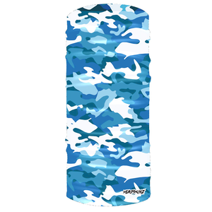 HEADSKINZ Camo Aqua Marine Blue Design Neck Gaitor