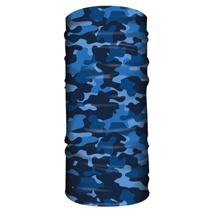 HEADSKINZ UPF50+ - Military Fishing Blue Design Neck Gaitor