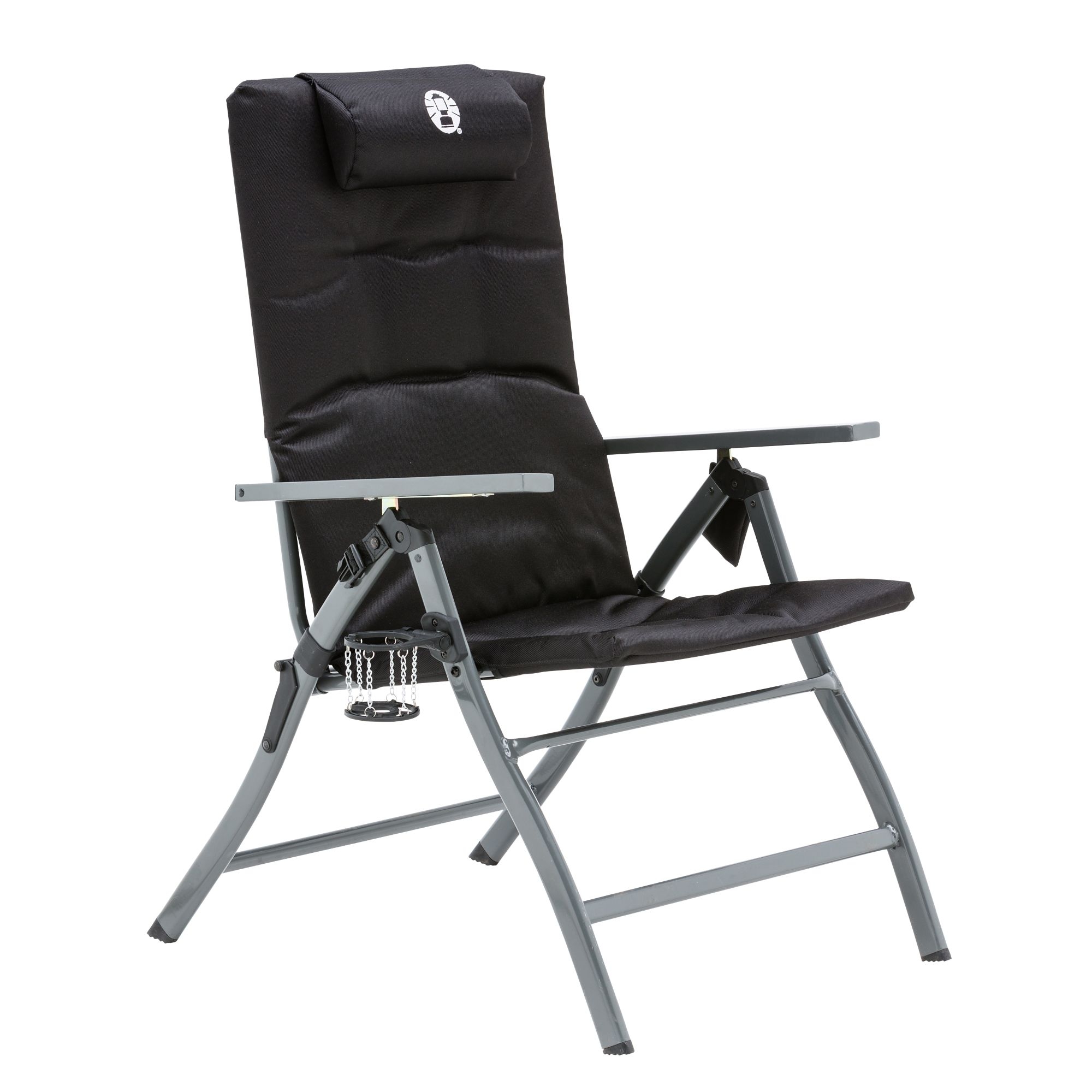 COLEMAN Chair Flat Fold 5 Position Padded with Glassp Black Sit Back and Enjoy the Great Outdoors in a Camp Chair from Mitchells COLEMAN NEW FRINGE DIRECT