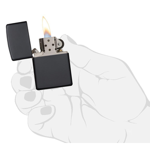 Black Matte Windproof Lighter by ZIPPO