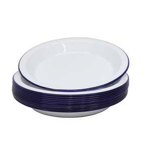 OUTBOUND 24cm Enamel Pie Dish White x12