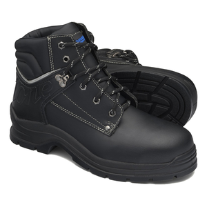 BLUNDSTONE 312 Black Waxy Lace Up Steel-Toe Boot