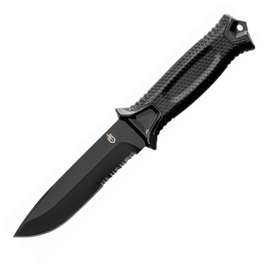 GERBER StrongArm Fixed Blade Knife, Black, Serrated