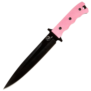 Pig Sticker 8" Pink - Black Blade with Leather Sheath by TASSIE TIGER KNIVES