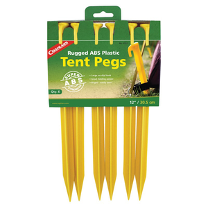 COGHLANS 12" Abs Tent Pegs 6 Pack