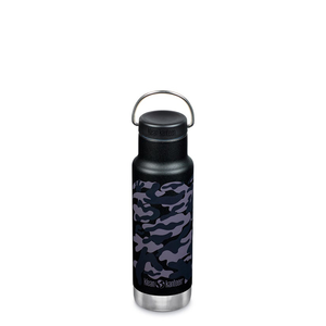 KLEAN KANTEEN 12oz Insulated Classic Narrow (with Loop Cap) Black Camo