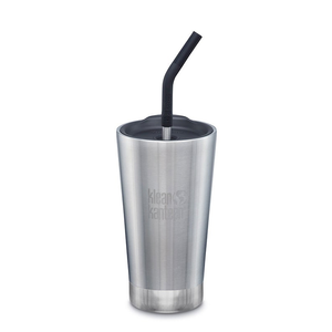 KLEAN KANTEEN 16oz Insulated Tumbler (with Straw Lid) Brushed Stainless