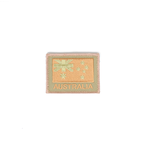 Australian Flag Patch Tan on Khaki with Velcro back