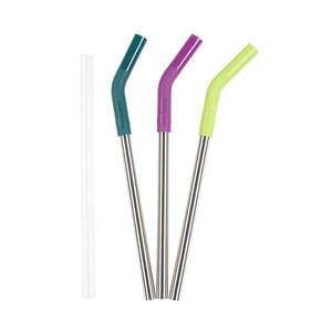 KLEAN KANTEEN Straw 3 Pack - 10mm Multi-colour - Brushed Stainless