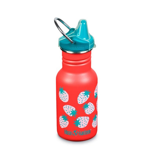 KLEAN KANTEEN 12oz Kid Classic Narrow (with Kid Sippy Cap) Coral Strawberries