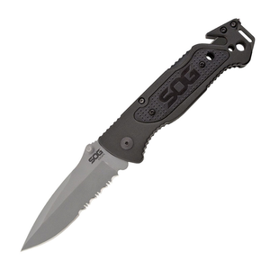 SOG Escape - Bead Blasted Satin Serated Blade Pocket Knife