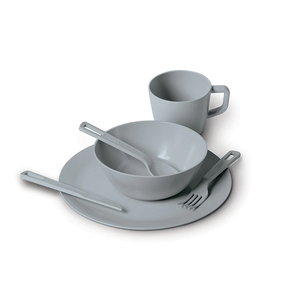 Bamboo 1 Person Dinner Set Grey by CAMPFIRE