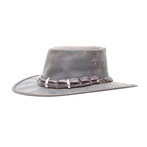 BARMAH 1033 Leather Crocodile Band Hat