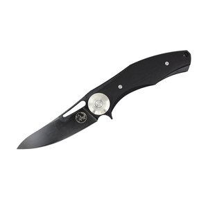 TASSIE TIGER KNIVES Pocket knife Black G10 Handle, Black 90mm Blade