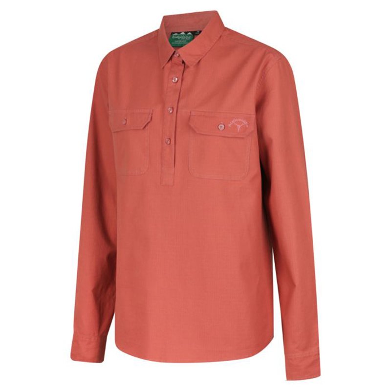トップス CELLULOSE LAWN FRONT PLACKET SHIRT Womens Yard Placket Shirt by RIDGELINE - Shop our Range of
