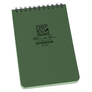 RITE IN THE RAIN Top Spiral 4 X 6 Polydura Notebook - Universal  - Green
