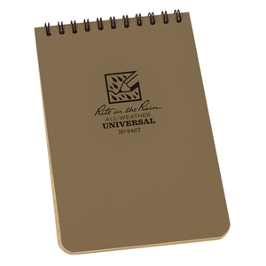 RITE IN THE RAIN Top Spiral 4 X 6 Polydura Notebook - Universal  - Tan