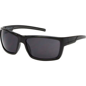 BLACK ICE Black Frame Sunglasses with Smoke Polarised Lens