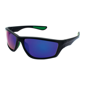 BLACK ICE Black/Green Frame Sunglasses with Green Polarised Lens