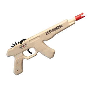 MAGNUM Wooden Toy AK-47 Pistol Rubber Band Gun