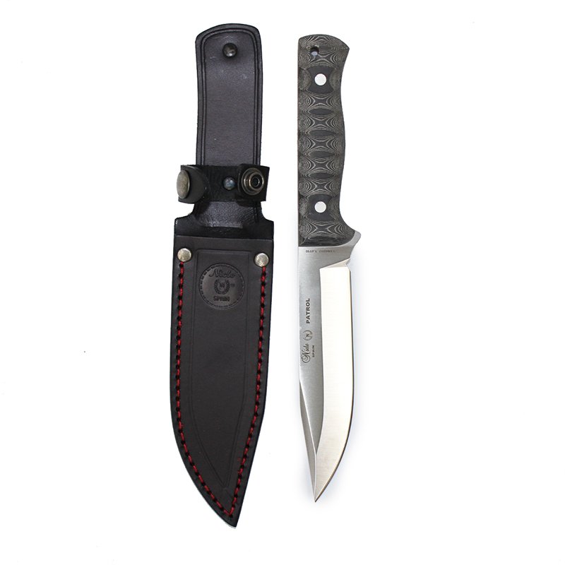 2034 Patrol with Micarta Handle and Leather Sheath by MIGUEL NIETO