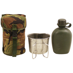 Genuine Dutch Canteen with Cup and Pouch - MILITARY SURPLUS