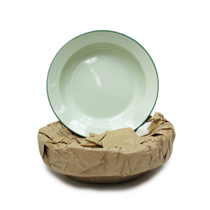 1 Dozen 22cm Enamel Soup Plate - Pastel Green by OUTBOUND
