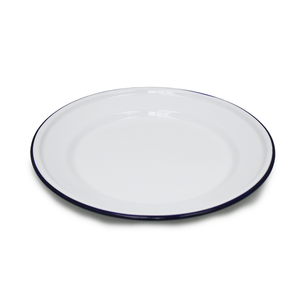 22cm Enamel Flat Plate White by OUTBOUND