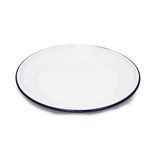 24cm Enamel Flat Plate White by OUTBOUND