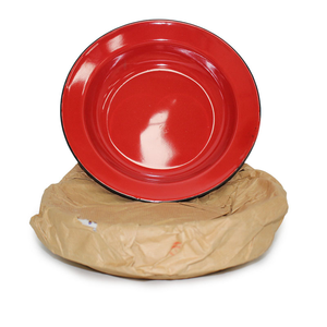 1 Dozen Classic 24cm Enamel Soup Plate in Red by OUTBOUND