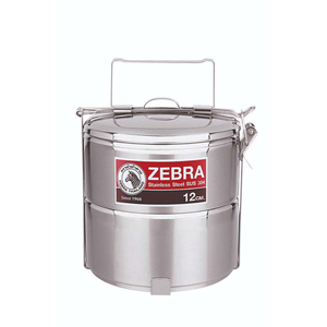 Stainless 2 Tier Food Carrier -12cm Diameter by ZEBRA