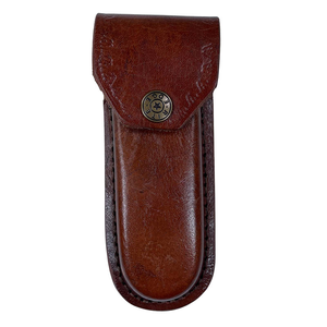 Brown Leather Belt Pouch Suits 5" Folded Knife by SICUT