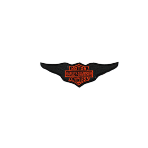 Classic Small Harley Logo with Black Wings Patch by HARLEY-DAVIDSON