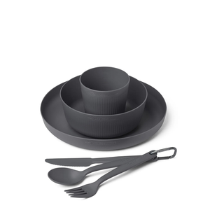 Camp Dinnerware Set w/ Mesh Sack [6 Piece] Grey by SEA TO SUMMIT