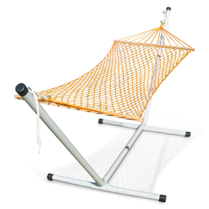 Single Poly Hammock with Wooden Spreaders by OUTBOUND