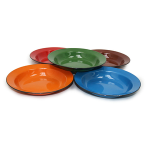 Classic 22cm Enamel Soup Plate in Dark Colours by OUTBOUND