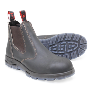 USBOK Safety Bobcat Claret Oil Kip Slip-on Boot (Steel Toe) by REDBACK