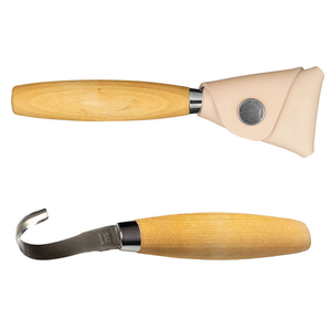 Hook Knife 162 Double Edge with Leather Sheath Stainless Steel by MORAKNIV